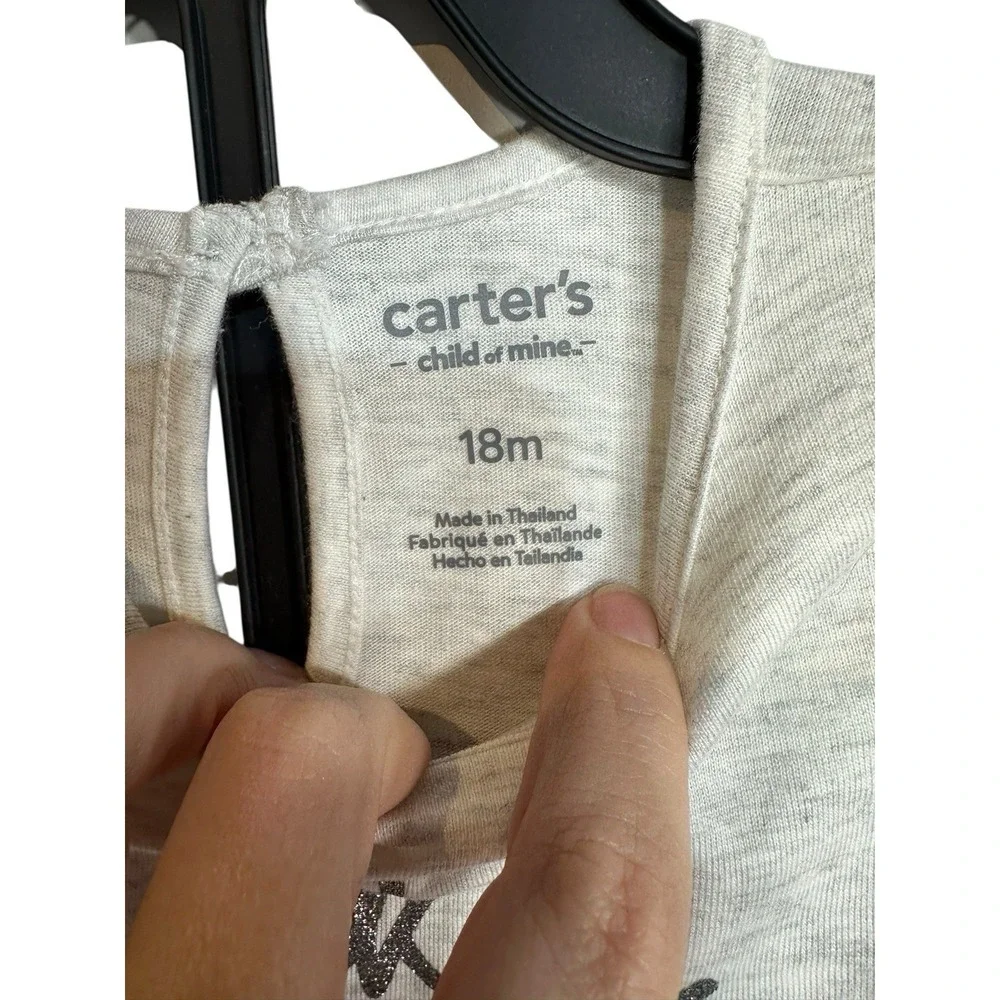 carters child of mine baby girls outfit short sleeve top shirt leggings size 18M